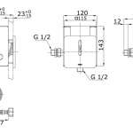 TTUE601AC2 ฟลัชวาล์วเซ็นเซอร์โถปัสสาวะชาย ชนิดน้ำเข้าด้านหลัง (ใช้ไฟฟ้า 220V)