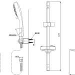 TTSR105SMFK ฝักบัวพร้อมสาย 5 ฟังก์ชั่น รวมราวแขวนฝักบัวปรับระดับ TOTO รุ่น REI-R