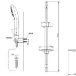 TTSR106SMFK ฝักบัวพร้อมสาย 5 ฟังก์ชั่น รวมราวแขวนฝักบัวปรับระดับ TOTO รุ่น REI-S