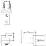 YRH408 ตะขอแขวนผ้า รุ่น L Series Square 