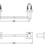 YT408S4R ราวแขวนผ้า รุ่น L Series Square 