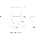 NC-7646P : ALICA-P สุขภัณฑ์แบบสองชิ้นท่อออกกำแพง ใช้น้ำ 3/6 ลิตร รุ่น เอลิกา พี