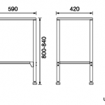FXVH0-0273A1 ชุดขาตั้งซิงค์ 1 หลุม ขนาด 590 x 420 x 800-840 mm.แบบไม่มีที่พักจาน ขาตั้งปรับระดับได้ (สำหรับซิงค์ HLS13-201A1) 
