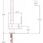 คลิกเลย SF-120L/C ก๊อกซิงค์แบบเดี่ยวตั้งเคาน์เตอร์ก้านโยกแป๊ป L HANG รุ่น SQUARE I