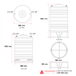 AVF 900 ถังเก็บน้ำสเตนเลสสตีล ความจุ 900 ลิตร ADVANCED