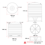 AVF 2000 ถังเก็บน้ำสเตนเลสสตีลADVANCED ความจุ 2000 ลิตร