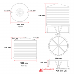 AVF 2500  ถังเก็บน้ำสเตนเลสสตีล ความจุ 2500 ลิตร ADVANCED