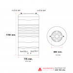 คลิกเลย O2S 700 ถังเก็บน้ำบนดินแกรนด์โพลีเมอร์ความจุ 700 ลิตร ADVANCED