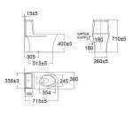 TF-2530NSC-WT-0 สุขภัณฑ์แบบชิ้นเดียว รุ่น Flexio ใช้น้ำ 3/4.2 ลิตร 