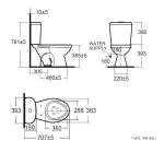 TF-2698SCW-WT-0 สุขภัณฑ์แบบสองชิ้น ใช้น้ำ 4.5 ลิตร (กดบน) รุ่น New Winplus