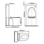 CITY Double Vortex Back To Wall Toilet 3/4.5L w/Conceal Tank & Seat & Cover Model No.: CL3229B-6DAYB1; 3229YB1-WT-0*คลิกดูรายละเอียดค่ะ