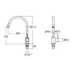 A-TJ68-10 ก๊อกน้ำเย็นอ่างล้างจาน แบบติดขอบอ่าง รุ่น Tubo