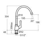 FFAST606-5T1500BT0 ก๊อกน้ำเย็นอ่างล้างจาน แบบขอบอ่าง รุ่นวินสตัน *คลิกดูรายละเอียดเพิ่มเติม