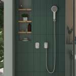 A-2826-10WT ก๊อกน้ำเย็นยืนอาบฝังผนัง แบบกด รุ่น EasyFLO สีขาวเงา