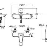 FFAS0911-6T2500BT0 ก๊อกผสมอ่างอาบน้ำและยืนอาบแบบติดผนัง พร้อมชุดฝักบัวสายอ่อน 5 ฟังก์ชั่น รุ่น Milano