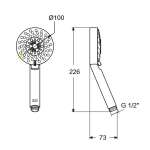 A-6044-HS ชุดฝักบัวสายอ่อน 5 ฟังก์ชั่น พร้อมสายและขอแขวน รุ่น Milano