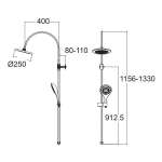 A-6110-978-901 ชุดฝักบัวเรนชาวเวอร์ รุ่น Moonshadow D250 (ไม่รวมก๊อกผสมยืนอาบ)