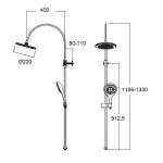 A-6110-978-902 ชุดฝักบัวเรนชาวเวอร์ รุ่น Moonshadow D220 (ไม่รวมก๊อกผสมยืนอาบ)