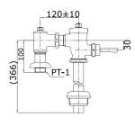  TOTO TS401NSK ฟลัชวาล์วโถสุขภัณฑ์ ใช้น้ำ 8 L (ท่อตรง)