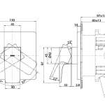 TBG07S03T ก๊อกผสมสำหรับยืนอาบน้ำ ชนิดฝังผนัง พร้อม MINI UNIT รุ่น GE