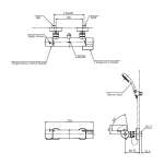 TBV03431T ก๊อกผสมสำหรับยืนอาบน้้ำแบบปรับอุณหภูมิคงที่ ชนิดติดผนัง (ไม่รวมชุดฝักบัวสายอ่อน)