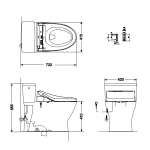 CW188UW3R โถสุขภัณฑ์ชิ้นเดียว พร้อมฝา WASHLET C5 ใช้น้ำ 3.8 ลิตร