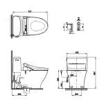 CW887UW3R โถสุขภัณฑ์ชิ้นเดียว พร้อมฝา WASHLET C5