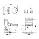 CW889UW3R โถสุขภัณฑ์ชิ้นเดียว พร้อมฝา WASHLET C5 