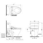 CST767UW2R โถสุขภัณฑ์สองชิ้น พร้อมฝา WASHLET C2 ใช้น้ำ 4.8 ลิตร