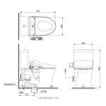 CST230UW1R โถสุขภัณฑ์สองชิ้น พร้อมฝา WASHLET SIMPLE