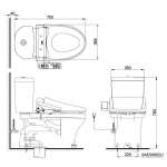 CST340UW1R1 โถสุขภัณฑ์สองชิ้น พร้อมฝา WASHLET ใช้น้ำ 4.8/3 ลิตร