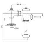 TS401DUFK ฟลัชวาล์วโถปัสสาวะชาย (ใช้น้ำ 8 ลิตร)