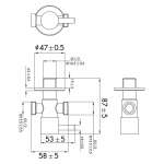 FP-4239-SP : THEO วาล์วเปิด-ปิดน้ำ ขนาด 1/2" แบบ 3 ทาง สีดำ รุ่น ธีโอ