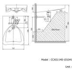 CCAS1140-1010410C0 อ่างล้างหน้าแบบแขวนผนัง สำหรับผู้ใช้รถเข็นวีลแชร์