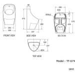 6747-WT โถปัสสาวะชาย รุ่น Neo Modern (เฉพาะโถ) 