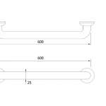 FBVHY-CT790B ราวกันลื่นสเตนเลส OD25 mm.ความยาว 600 mm.