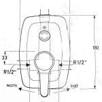 A 2303 977 486 Mixer Exposed Shower Imported ก๊อกผสมฝังกำแพง น้ำร้อน-เย็น หน้าเพชร รุ่นนำเข้า*คลิกดูรายละเอียดเพิ่มเติมนะคะ