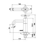 คลิกเลย COTTO ก๊อกเดี่ยวอ่างล้างหน้าแบบมือหมุน รุ่น GEO สีเทาด้าน