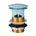 คลิกเลย COTTO สะดืออ่างล้างหน้าแบบกด (มีรูน้ำล้น) สีฟ้า รุ่น GEO SERIES 0