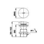 คลิกเลย COTTO สะดืออ่างล้างหน้าแบบกด (มีรูน้ำล้น) สีน้ำเงิน รุ่น GEO SERIES