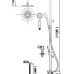 คลิกเลย COTTO ชุดท่อลอยพร้อมฝักบัวสายอ่อน ฝักบัวก้านแข็งขนาด 8 นิ้ว และสายน้ำดี รุ่น TITUS