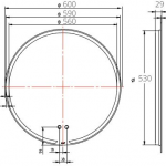 คลิกเลย COTTO กระจกเงาแบบไม่กรอบ ขนาด 600 mm.พร้อมไฟ LED