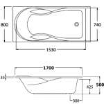 คลิกเลย COTTO อ่างอาบน้ำแบบฝังบนเคาน์เตอร์ พร้อมมือจับ รุ่น ROSANNA