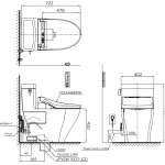 CW624UW3R โถสุขภัณฑ์ชิ้นเดียว พร้อมฝา WASHLET C5 ใช้น้ำ 4.8 ลิตร