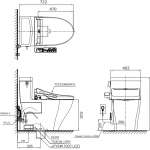 CW624UW2R โถสุขภัณฑ์ชิ้นเดียว พร้อมฝา WASHLET C2 ใช้น้ำ 4.5/3 ลิตร