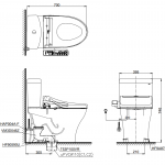 CST769UW2R โถสุขภัณฑ์สองชิ้น พร้อมฝา WASHLET C2 ใช้น้ำ 4.5/3 ลิตร 