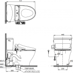 CST767UW1R โถสุขภัณฑ์สองชิ้น พร้อมฝา WASHLET ใช้น้ำ 4.8 ลิตร