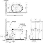 CST235 โถสุขภัณฑ์สองชิ้น  ระบบชำระล้าง TORNADO ใช้น้ำ 4.8/3 ลิตร