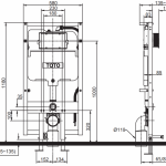 WH172AAT หม้อน้ำซ่อนผนังแบบกดหน้า (มีเฟรม) ใช้น้ำ 4.5/3 ลิตร 