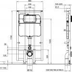 WH171A หม้อน้ำซ่อนผนังแบบกดหน้า (มีเฟรม) ใช้น้ำ 6/3 ลิตร 